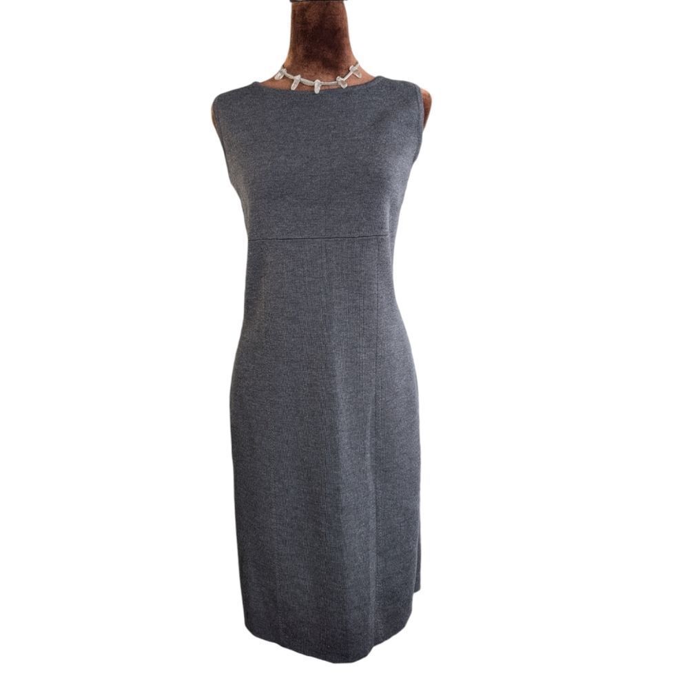 Minimalist grey midi knit sweater dress size S 💯wool NWOT